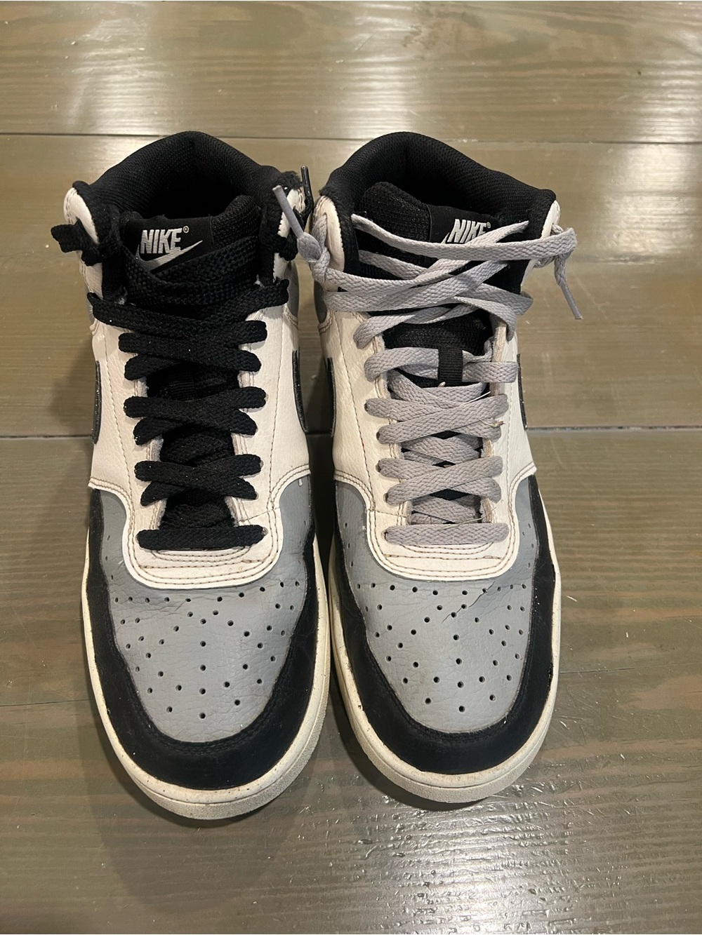 Nike Dunks Men’s High-Top Sneakers in Black, Gray & White